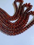 Hessonite Garnet 5-12mm Smooth Roundel Beads , necklace of 16" fine color and good quality beads