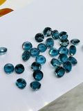 London Blue Topaz 5MM Faceted Round  -  AAA Quality  - Pack 2 Piece -  Natural London Blue Topaz Stone -  Loose gemstone