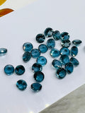 London Blue Topaz 5MM Faceted Round - AAA Quality - Pack 2 Piece - Natural London Blue Topaz Stone - Loose gemstone