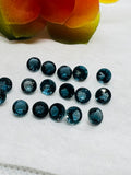 London Blue Topaz 4MM Faceted Round  -  AAA Quality  - Pack 2 Piece -  Natural London Blue Topaz Stone -  Loose gemstone