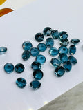 London Blue Topaz 4MM Faceted Round - AAA Quality - Pack 2 Piece - Natural London Blue Topaz Stone - Loose gemstone