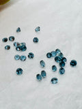 London Blue Topaz 3MM Faceted Round - AAA Quality - Pack 6 Piece - Natural London Blue Topaz Stone - Loose gemstone