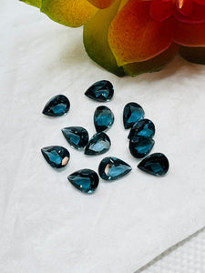 Blue Topaz Faceted Pear - 5X7-8 mm Size -  AAA Quality  - Pack 2 Piece -  Natural London Blue Topaz Stone -  Loose gemstone