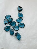 Blue Topaz Faceted Pear - 5X7-8 mm Size -  AAA Quality  - Pack 2 Piece -  Natural London Blue Topaz Stone -  Loose gemstone