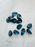 Blue Topaz Faceted Pear - 5X7-8 mm Size - AAA Quality - Pack 2 Piece - Natural London Blue Topaz Stone - Loose gemstone