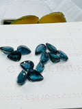 Blue Topaz Faceted Pear - 5X7-8 mm Size - AAA Quality - Pack 2 Piece - Natural London Blue Topaz Stone - Loose gemstone
