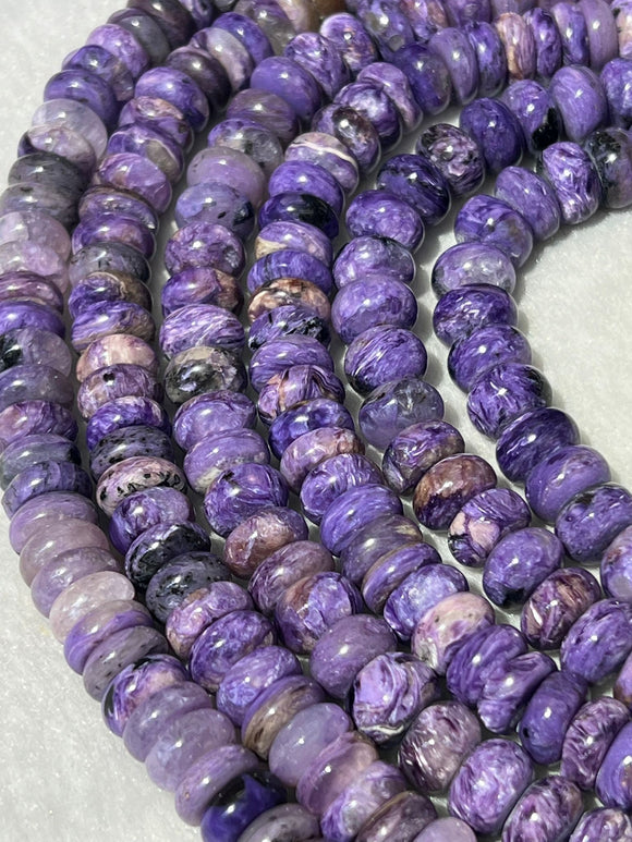 Charoite Roundel 10MM Beads  Length 16