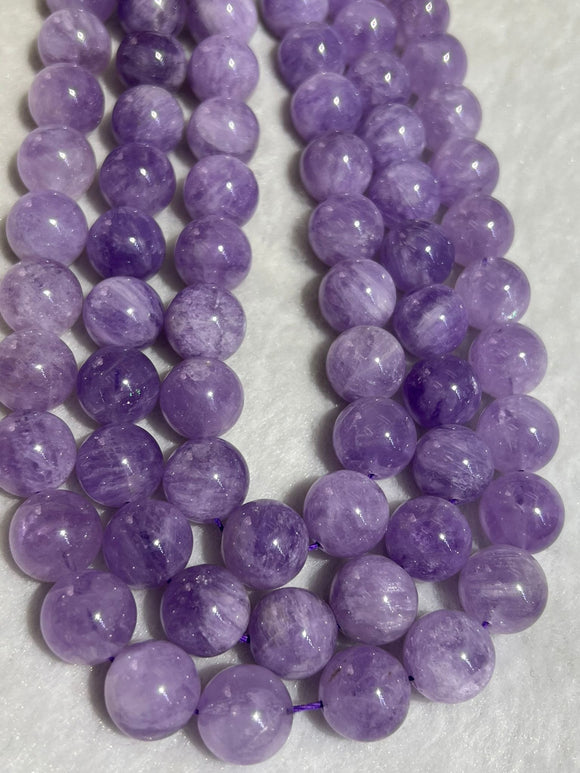 Lavender Amethyst 14MM  Round Beads, -light Purple Color Beads- Good Quality Length 15.5 Inch, Origin Brazil.