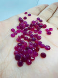 4MM Ruby round Faceted, Natural Ruby Pack of 5 Pc. genuine Ruby loose stone.