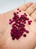 4MM Ruby round Faceted, Natural Ruby Pack of 5 Pc. genuine Ruby loose stone.