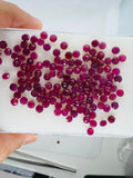 4MM Ruby round Faceted, Natural Ruby Pack of 5 Pc. genuine Ruby loose stone.