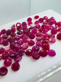 7MM Ruby round Faceted, Natural Ruby Pack of 2 Pc. genuine Ruby loose stone.