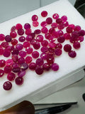 5MM Ruby round Faceted, Natural Ruby Pack of 4 Pc. genuine Ruby loose stone.