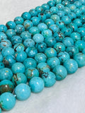 Turquoise Round Beads 8mm Size 100 % Genuine Stone , Length in 15 Inch , American Turquoise Round Beads