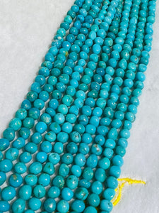 Turquoise nugget shape . Size 5-6 MM genuine Turquoise beads, Length 16" , tumble shape, 5x6 MM size .American Turquoise , small size tumble