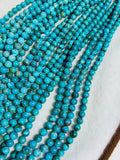 Turquoise Round 6MM Beads , 100 % Genuine Stone , Length in 16 Inch, Turquoise Round Beads