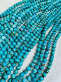 Turquoise Round 6MM Beads , 100 % Genuine Stone , Length in 16 Inch, Turquoise Round Beads