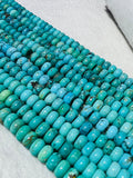 Turquoise Smooth 8mm Roundel shape (blue +green ),genuine Turquoise beads, Length 16" Grade AAA,  Natural Gemstone