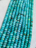 Turquoise Roundel Beads 8 mm (blue +green ),genuine Turquoise beads, Length 20 cm Grade AAA, Natural Gemstone