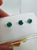 6MM Blue Moissanite faceted Round, pack of 1 pc with certificate.