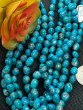 Turquoise nugget shape,Size 8X10MM genuine Blue Turquoise beads, Length 16" , tumble shape, American Turquoise .