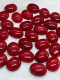 Coral cabs 8X10, 8x12 MM size - Red coral Cabs, Gemstone loose cabs . Pack of 4 cabochon - Ring size cabs - Dyed coral cabochon