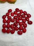 Coral cabs 7X9 MM size - Red coral Cabs, Gemstone loose cabs . Pack of 5 cabochon - Ring size cabs - Dyed coral cabochon