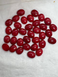 Coral cabs 8X10, 8x12 MM size - Red coral Cabs, Gemstone loose cabs . Pack of 4 cabochon - Ring size cabs - Dyed coral cabochon