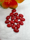 Coral oval cabs 8X12 MM - Pack of 4 cabochon. Ring size cabs- Dyed coral cabochon