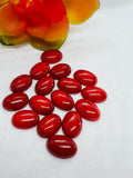 Coral oval cabs 8X12 MM - Pack of 4 cabochon. Ring size cabs- Dyed coral cabochon