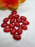 Coral oval cabs 8X12 MM - Pack of 4 cabochon. Ring size cabs- Dyed coral cabochon