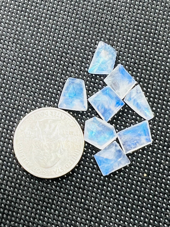 Moonstone Faceted Fancy shape, AAA Quality Moonstone Faceted -size 8X12 approx Pack of 8 Pieces, loose cut stone.code#F8