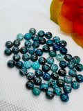 6MM Chrysocolla Round cabochon , (pack of 5 Pc)natural chrysocolla cabs. gemstone cabs. AAA quality cabs.