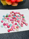 Tourmaline cabs 4MM Multi Color Cabochon ,Tourmaline gemstone loose cabs , Tourmaline cabs , Pack of 5Pcs, AAA Quality