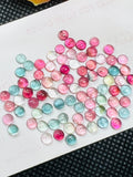 Tourmaline cabs 4MM Multi Color Cabochon ,Tourmaline gemstone loose cabs , Tourmaline cabs , Pack of 4 Pcs, AAA Quality
