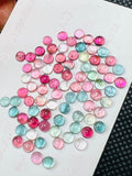 Tourmaline cabs 4MM Multi Color Cabochon ,Tourmaline gemstone loose cabs , Tourmaline cabs , Pack of 4 Pcs, AAA Quality