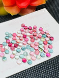 Tourmaline cabs 4MM Multi Color Cabochon ,Tourmaline gemstone loose cabs , Tourmaline cabs , Pack of 4 Pcs, AAA Quality