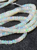 Ethiopian Opal Faceted HeishiBeads 3.5-7 mm size, 16 Inch Strand, Superb Quality, Approx 70 carat strand .Origin Ethiopia, Video available.