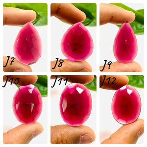 Garnet Rose Cut Stone - Code J7- J12 - Garnet Faceted Polki - Garnet Earring Stones AAA Quality- Best for Jewelry making- One Side Cutting