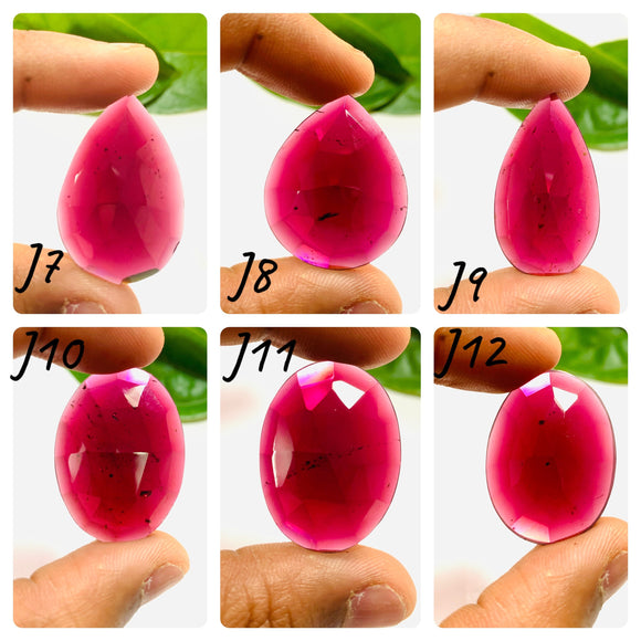 Garnet Rose Cut Stone - Code J7- J12 - Garnet Faceted Polki - Garnet Earring Stones AAA Quality- Best for Jewelry making- One Side Cutting