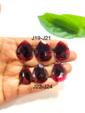 Garnet Rose Cut Stone - Code J19- J24 - Garnet Faceted Polki - Garnet Earring Stones AAA Quality- Best for Jewelry making- One Side Cutting