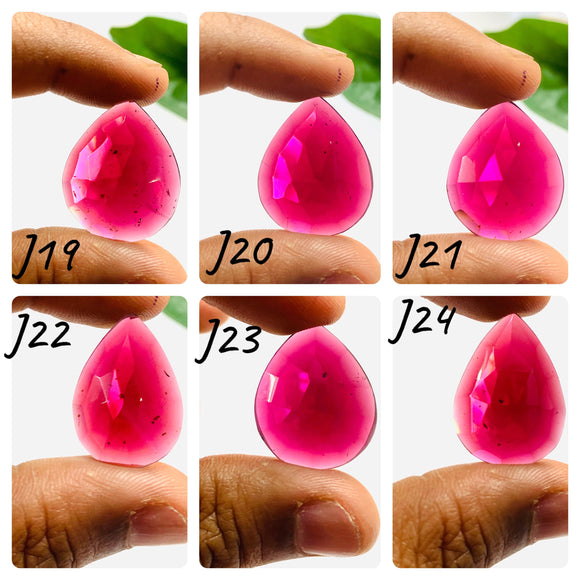 Garnet Rose Cut Stone - Code J19- J24 - Garnet Faceted Polki - Garnet Earring Stones AAA Quality- Best for Jewelry making- One Side Cutting