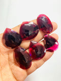 Garnet Rose Cut Stone - Code J1- J6 - Garnet Faceted Polki - Garnet Earring Stones AAA Quality- Best for Jewelry making- One Side Cutting