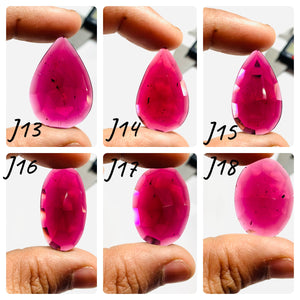 Garnet Rose Cut Stone - Code J13- J18 - Garnet Faceted Polki - Garnet Earring Stones AAA Quality- Best for Jewelry making- One Side Cutting