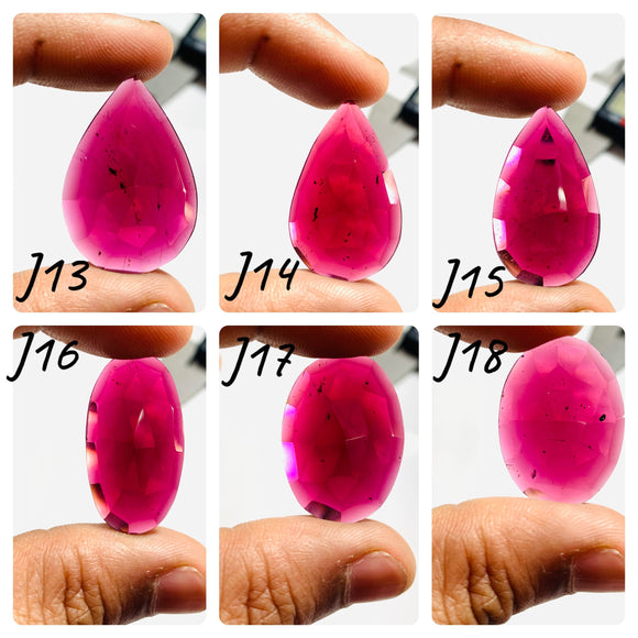 Garnet Rose Cut Stone - Code J13- J18 - Garnet Faceted Polki - Garnet Earring Stones AAA Quality- Best for Jewelry making- One Side Cutting