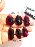 Garnet Rose Cut Stone - Code J25- J30 - Garnet Faceted Polki - Garnet Earring Stones AAA Quality- Best for Jewelry making- One Side Cutting