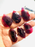 Garnet Rose Cut Stone - Code J25- J30 - Garnet Faceted Polki - Garnet Earring Stones AAA Quality- Best for Jewelry making- One Side Cutting