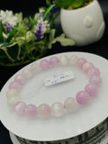 Kunzite Bracelet - 9 mm Size - Code #K10 -  7.5 Inch Length - 5A Quality - Beautiful Purple Color - Natural Kunzite Round Beaded Bracelet