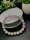 Kunzite Bracelet - 9 mm Size - Code #K8-  7.5 Inch Length - 5A Quality - Beautiful Purple Color - Natural Kunzite Round Beaded Bracelet