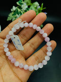 Kunzite Bracelet - 7 mm Size - Code #K3 -  7.5 Inch Length - 5A Quality - Beautiful Purple Color - Natural Kunzite Round Beaded Bracelet
